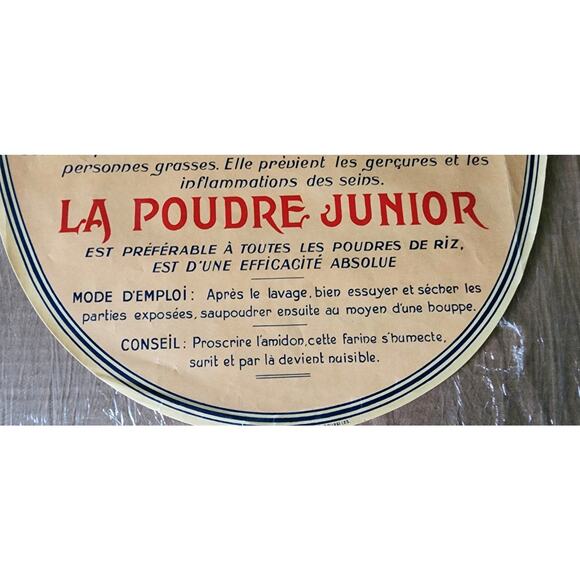 Vintage Original Poudre Junior French Baby Powder Poster Barrel Label 14x19 READ - Picture 14 of 16